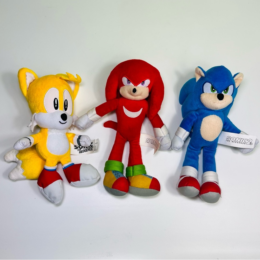 Sonic The Hedgehog Plush Collectible Toy 3 pc